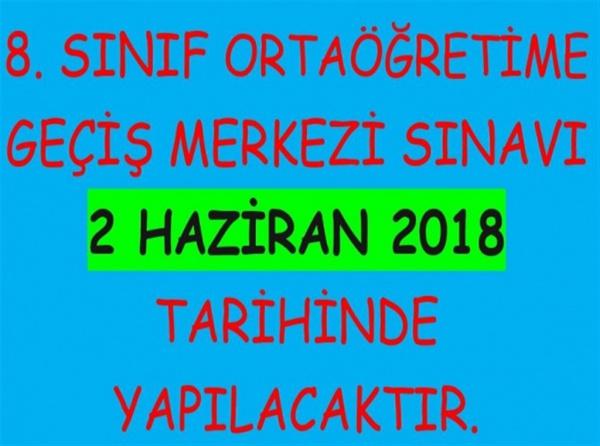 8.SINIF ÖĞRENCİLERİNİN DİKKATİNE !!!